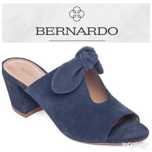 Bernardo NWOT Navy Blue Suede Mule Sandals